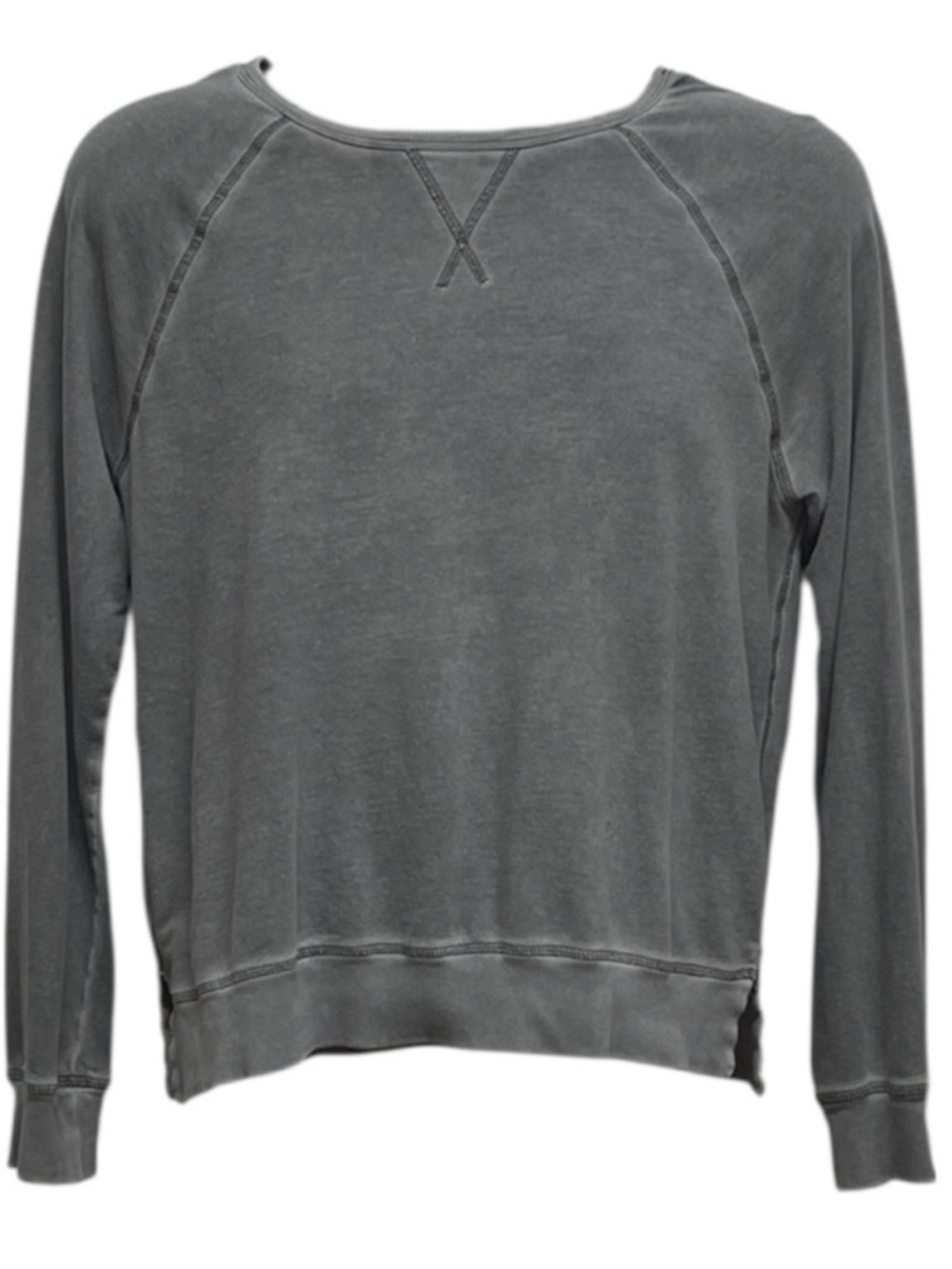 Cloud Chaser Washed Gray Crewneck Sweatshirt Raglan Women M